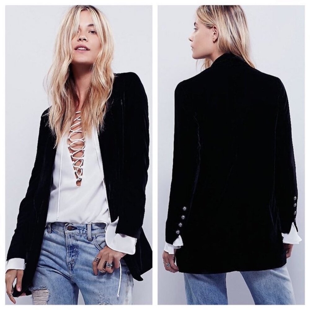 NWOT Free People Yesterday's Muse Velvet Jacket Blazer